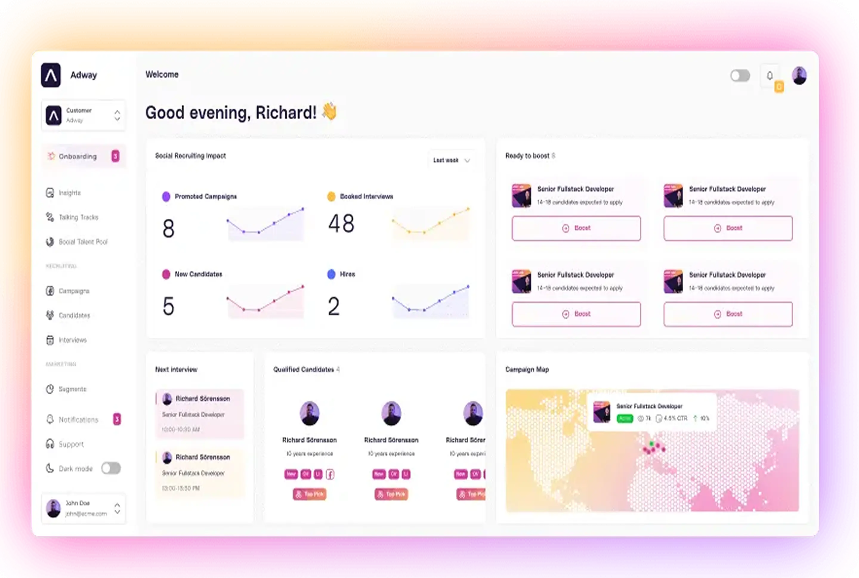 AI Social Recruiting SaaS Platform — Adway
